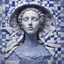 Placeholder: Insanely detailed Hd Photography of concept photography of a woman statue made from portuguese azulejo tiles, oozing ceramic, azulejo design visible, insanely good concept photography of an azulejo mind made from azulejo tiles inspired by Igor morski by Pranckevicius