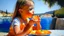 Placeholder: child eating a orange painting cote d'azur