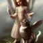 Placeholder: Angel holding cat