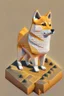 Placeholder: pioneer shiba inu close face matrix isometric hills with doge coin smbol