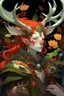 Placeholder: red hair autumn harvest Eladrin Male antlers leaf beard druid of the stars