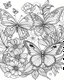 Placeholder: butterfly and flower coloring page for adult