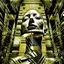 Placeholder: Double exposure of a golden and silver photo of the face of the pharaonic goddess Nefertiti and stairs inside a pyramid, black and yellow photo, a staircase, by John Alexander, stairs, a winding staircase inside a pyramid, inspired by Jerry Schatzberg, stairs to heaven, fine art photography, by Rodolfo Escalara, illustration, by Albert Cotin, beautiful, stairs, inspired by Rudolf Hausner, staircase 1