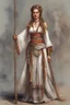 Placeholder: slightly curvy thirty-something minoan woman wearing ancient wuxia macrame clothes, concept art in the style of Alan lee d&d larry elmore greg rutkowsky john howe william morris william turner hayao miyasaki. reenactment concept art. mixture of debby ryan Florence Pugh Rebecca romijn christina applegate meg ryan drew barrymore Alyssa Diaz kirsten vangsness lindsay ellis. brown hair.