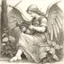 Placeholder: renaissance style angel, sitting in a garden, inspecting an ak 47 gun, pencil sketch, beautiful