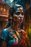 Placeholder: An indian beautiful supermodel in saree, rain, dawn, by Greg Rutkowski and Russ Mills, head and shoulders portrait, 8k resolution concept art portrait by Greg Rutkowski, Artgerm, WLOP, Alphonse Mucha dynamic lighting hyperdetailed intricately detailed Splash art trending on Artstation triadic colors Unreal Engine 5 volumetric lighting