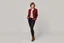 Placeholder: beautiful lady with short hair ,classic jacket and panta stand full body pose pretty boots ,simple background