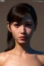 Placeholder: Ultra Realistic image, 25 years old brunette woman, Madrid, portrait, small stature, natural small busty, traditional Japanese body tattoo, jakuza style, put traditional Japanese mask, vibrant color, highly detailed, art stations, concept art, smooth, unreal engine 5, god rays, ray tracing, RTX, lumen lighting, ultra detail, volumetric lighting.