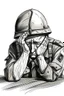 Placeholder: Drawing of a soldier crying
