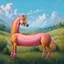 Placeholder: a pink horse like a 19th painting