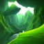 Placeholder: green canyon floor between steep cliffs