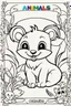 Placeholder: animals coloring book kids front cover page