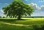 Placeholder: ultra photo realistic tree in meadow english countryside from a distance scenery painting