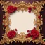 Placeholder: Golden frame baroque with red and roses