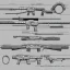 Placeholder: Full Blueprint sketch of modern rifle with full stock and scope