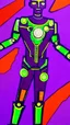 Placeholder: cyborg man, super ,nion ,purple, extremely beautiful art, cosmic, highly creative, rich colors, amazing details