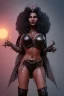 Placeholder: Pam Grier as evil queen in black leather, leather, busty, cleavage, angry, stern look. character design by cory loftis, fenghua zhong, ryohei hase, ismail inceoglu and ruan jia. unreal engine 5, artistic lighting, highly detailed, photorealistic, fantasy