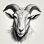 Placeholder: epic sketch art of a goat looking aggressively, sharp horns, death stare, masculine, motivated