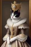 Placeholder: Portrait of a cat which is dressed like empress Elizabeth of Austria. Perfect eyes.