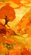 Placeholder: A light rosy orange colored land made out of food designed in cave paintings painted by Paul Ranson