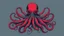 Placeholder: cyborg octopus, duotone illustration, cool, minimal, plain dark grey bg, detailed, red, dark grey, black, and blue colors