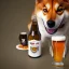 Placeholder: shiba inu drinking beer in germany