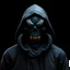 Placeholder: emblem of stream offline, 3D, a monster of black mud in a hood, deep colors, simple background, photorealistic with the text LazyAdriana