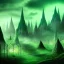 Placeholder: elven city in gloomy green light