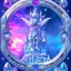 Placeholder: cristal angelic castle crystalline, blue,pink , cosmic, opalescent, gemstones, crystals, other worldly,water,bright, ice background, snow lake blue