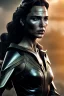 Placeholder: gasl gadot as evil queen in black leather gown, angry, stern look, volumetric lighting, particales,highly detailed,cinematic, deep colours,8