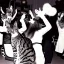 Placeholder: 1980s photo of new years eve cats dancing