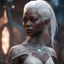 Placeholder: a close up of a person with white hair, cgsociety ), glowing tattoos, african female android, dmt goddess, kaizen arachimary, inspired by Nína Tryggvadóttir, still from a fantasy movie, award-winning render, automaton, by Nína Tryggvadóttir, kopera, pale pointed ears, shot with Sony Alpha a9 Il and Sony FE 200-600mm f/5.6-6.3 G OSS lens, natural light, hyper realistic photograph, ultra detailed -ar 3:2 -q 2 -s 750
