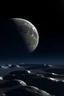 Placeholder: paisaje de la luna con sus cráteres, con lluvia de estrellas en el firmamento y el paso de un satelite