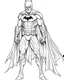 Placeholder: batman, coloring page, no leaves, full body (((((white background))))), only use an outline., real style, line art, white color, clean line art, white background, Sketch style