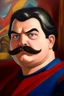 Placeholder: Fat Superman mustache at the casino oil canvas.