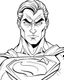 Placeholder: superman face coloring page, full body (((((white background))))), only use an outline., real style, line art, white color, clean line art, white background, Sketch style