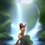 Placeholder: 3d perfect woman under waterfall, wet , realistic