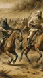 Placeholder: A picture of an Islamic battle with swords and horses, in the desert