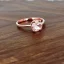 Placeholder: delicate thin ring with tiny diamonds and morganite, rose gold, thin ring