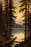 Placeholder: A stunning, high-resolution image of a masterpiece by Caspar David Friedrich, a renowned German Romantic landscape painter. The painting features a serene lake surrounded by towering trees, with a small wooden bridge stretching across the water. In the distance, a misty mountain range is visible. The overall atmosphere is one of tranquility and awe-inspiring beauty.