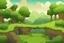 Placeholder: panorama of the level landscape for 2d platformer with grass, ground, trees etc