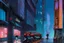 Placeholder: Cyberpunk street, comic style