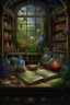 Placeholder: An illustration to an ancient reference book of the dwelling of fairy-tale characters, graphics, text with symbols, an alchemist's laboratory. realistic, scientific, detailed, patterns, cobwebs, decoupage of garden flowers,fabulous,hyperrealism,microdetalization,surreal,drawing,clear outline,color illustration,aesthetics,mystical landscape,dark botanical,dark fantasy,multicolor,detailed,threads,fibers,ambient clarity,volumetric,hyperdetalization,