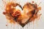 Placeholder: double exposure, merged layers, roses with dynamically blazing fire in ochre, ink splatter art, watercolor and ink, golden glitters, double exposure heart and love