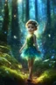 Placeholder: Beauty little Fairy, walk in sparkless light magic forest,sparkles, blue, brown, green, clear lines, detail, fine rendering, high resolution, 4K, photorealism, precise focus, double exposure, fantasy epic funny ccute pixar 3d