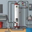 Placeholder: water heater, front view, comic book, cartoon,,