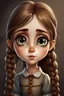 Placeholder: Create a digital art depiction of a cute Pakistani girl with big grey eyes, sporting a casual dress and a charming long braid hairstyle." Hd high quality resolution