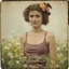 Placeholder: Old Autochrome photo of French courtisane Liane de Pougy, tank top, 1890,