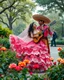 Placeholder: Mexican Beautiful Princess Romantic dancing mariachi with handsome prince in Park city ,Mariachi musician group, flower beds, fractal ornamentation, over detailed, gloriously full and confusing, nothing that really exists, everything made up, fantasy world, sweet briar, photography graphic art, song birds, ochre rose, rose buds, dewy morning, forest of oaks,