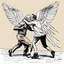 Placeholder: [art by Charles Bukowski] Jacob wrestling with angel